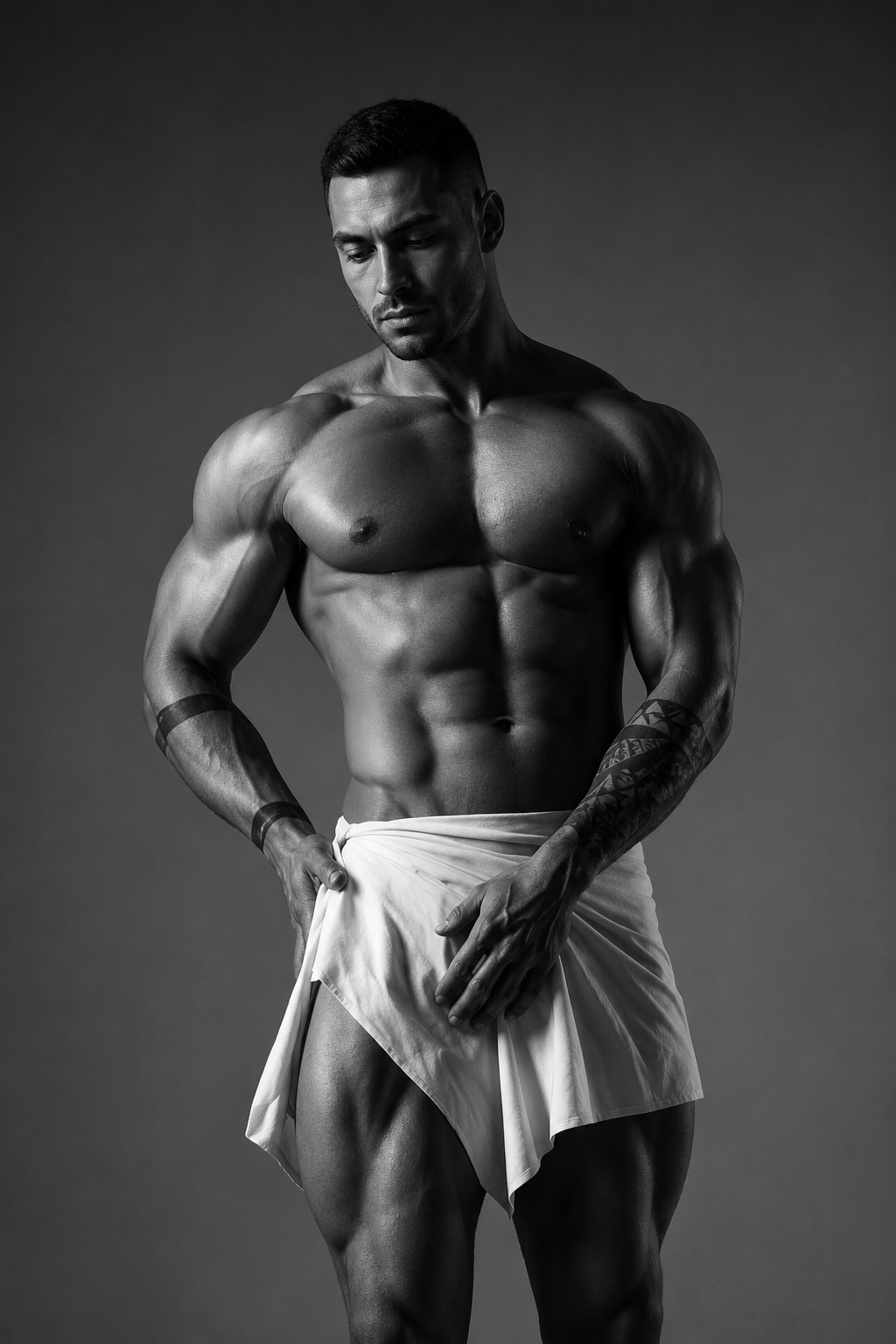 Founder in a gray gym outfit